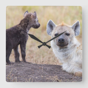 Horloge Carrée Hyena avec jeune
