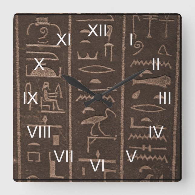 Horloge Carrée Hyroglifics (Recto)