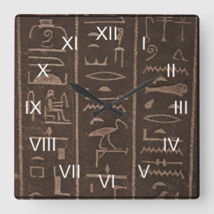 Horloge Carrée Hyroglifics