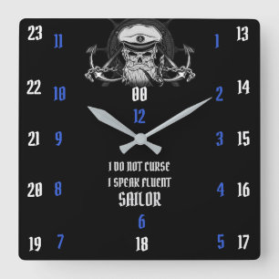 HORLOGE CARRÉE I DO NOT CURSE I SPEAK FLUENT SAILOR