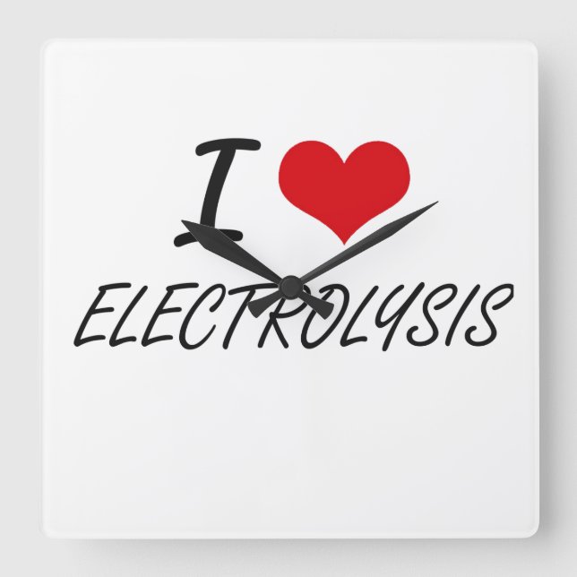 Horloge Carrée I love ELECTROLYSIS (Recto)