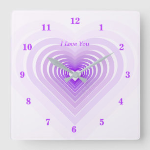 Horloge Carrée I Love You Wall Clock