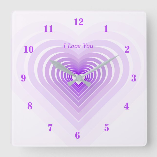 Horloge Carrée I Love You Wall Clock (Recto)