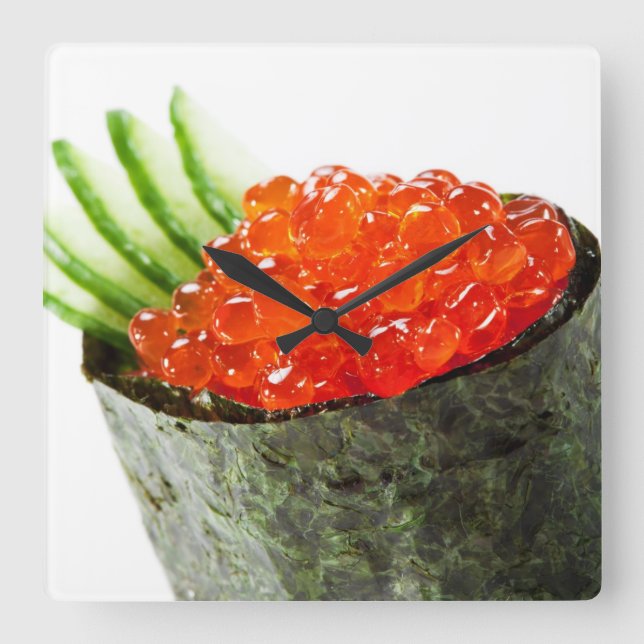 Horloge Carrée Ikura (Saumon Roe) Gunkan Maki Sushi (Recto)