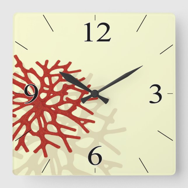 Horloge Carrée Île tropicale de Coral Reef (Recto)