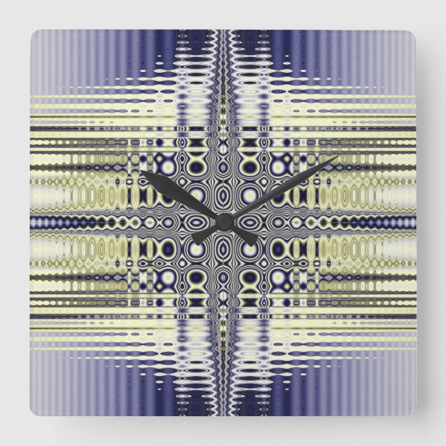 Horloge Carrée Illusion d'optique fractale (Recto)