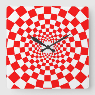 HORLOGE CARRÉE ILLUSION OPTIQUE
