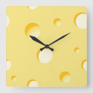 Horloge Carrée Illustration de tranche de fromage