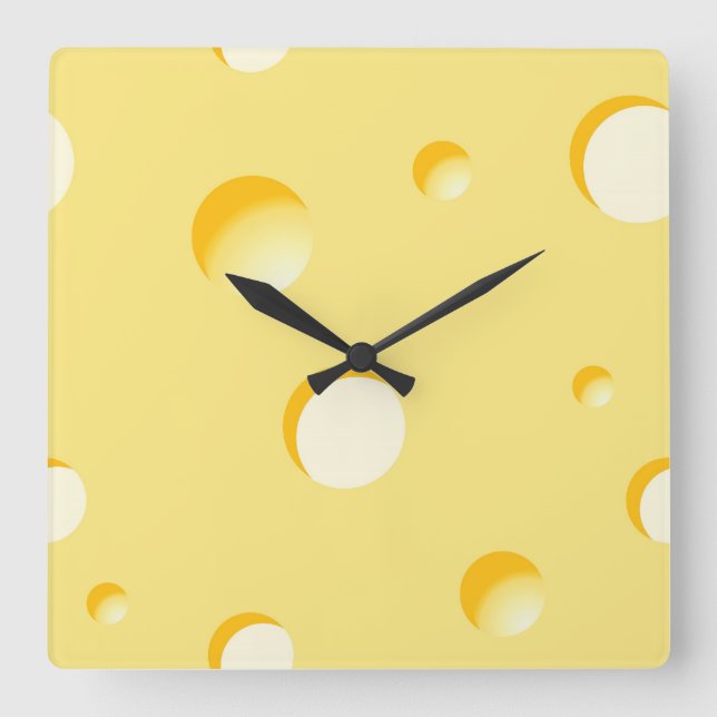 Horloge Carrée Illustration de tranche de fromage (Recto)