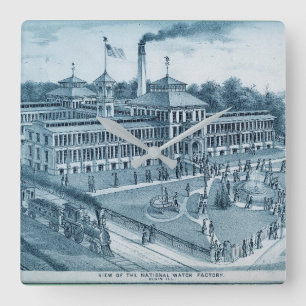 Horloge Carrée Image 1871 d'usine de montre d'Elgin Elgin