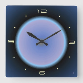 Horloge Carrée Image Lune Rose/Mauve/Bleu >Horloge Cuisine