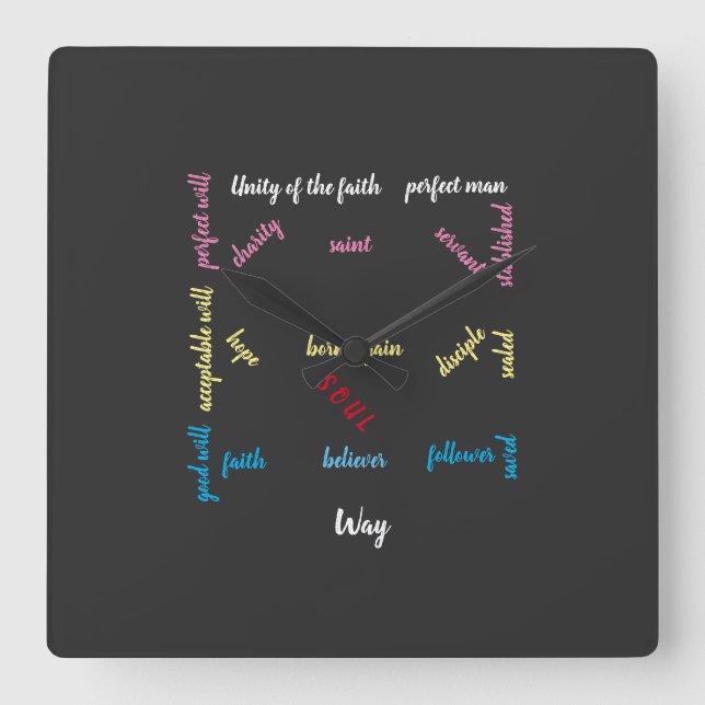 Horloge Carrée Impression bleue à la perfection. (Recto)