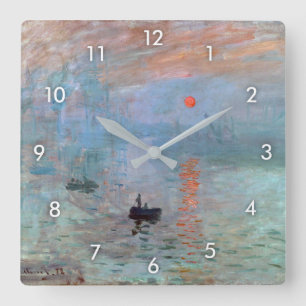 Horloge Carrée Impression, lever de soleil, Claude Monet
