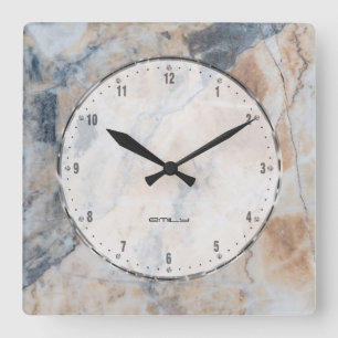 Horloge Carrée Impression texture naturelle de Marble Stone
