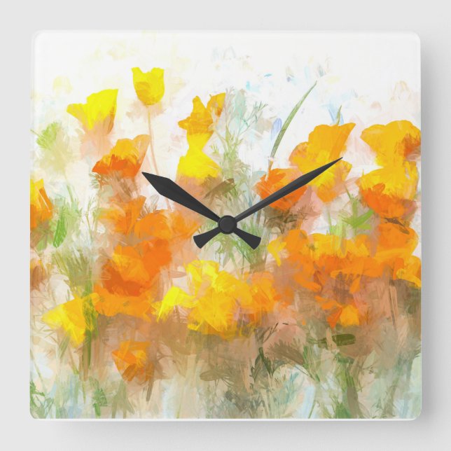 Horloge Carrée Impressionistic Art de Californie (Recto)