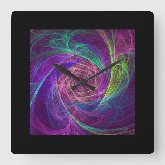 Horloge Carrée Infini Coloré (Recto)
