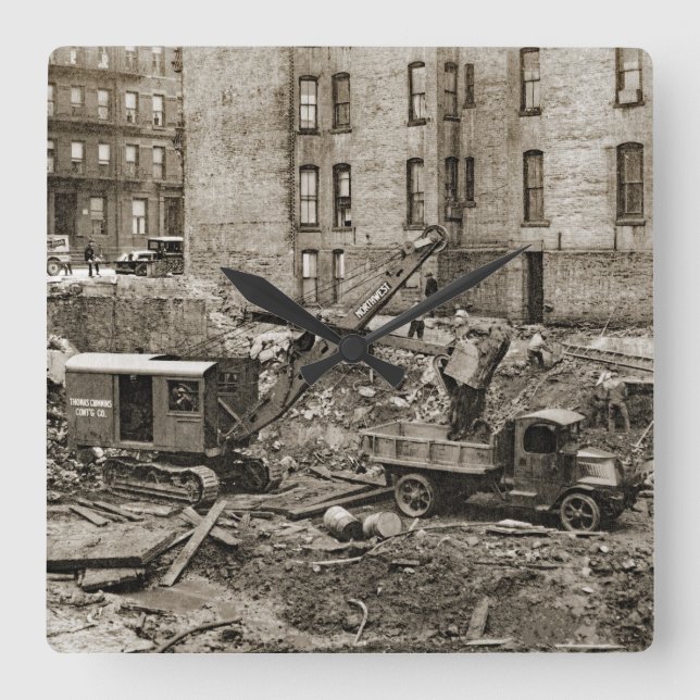 Horloge Carrée INGÉNIEUR OPÉRATIONNEL DE LA grue et de la chaussu (Recto)