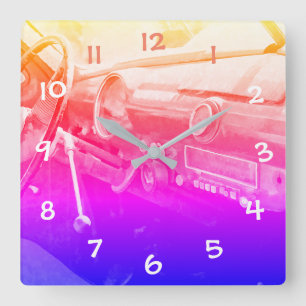 Horloge Carrée Innenraum Oldtimer