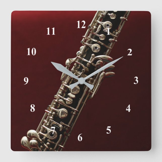 Horloge Carrée instrument de musique Oboe (Recto)