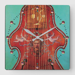 Horloge Carrée INSTRUMENTS MUSICAUX ANCIENS, LYRA DA GAMBA Music
