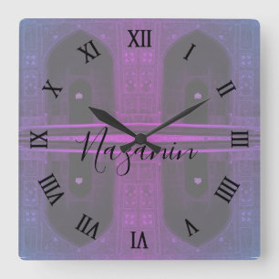 Horloge Carrée Iran vintage Isfahan iwân ouest Imam