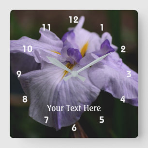 Horloge Carrée Iris Flower
