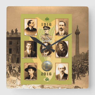 Horloge Carrée Irish Heroes image for Square-Wall-Clock