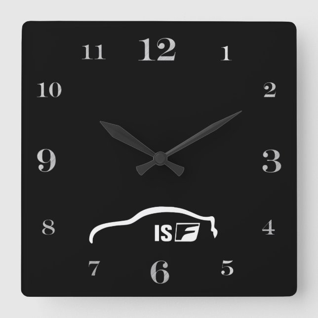 Horloge Carrée ISF white brushstroke logo (Recto)