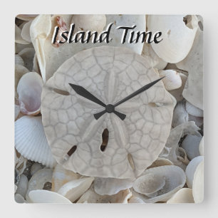 Horloge Carrée Island Time Plage de sable