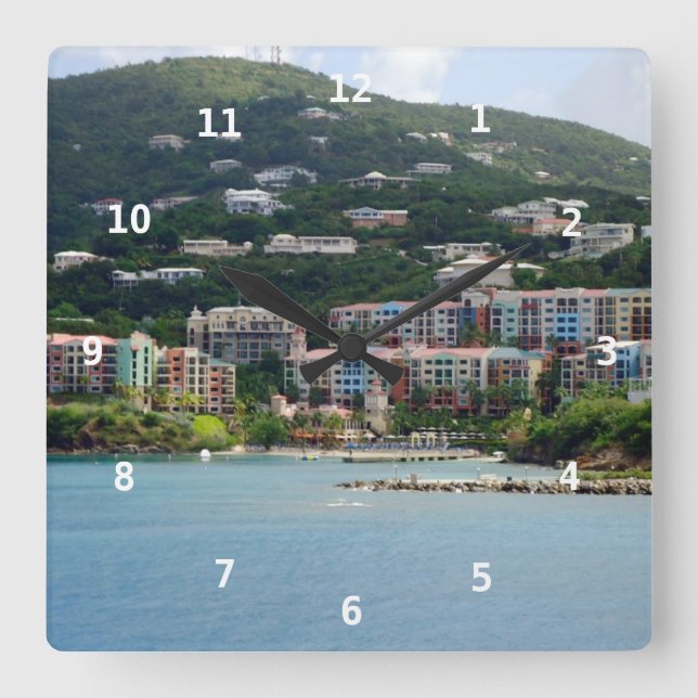 Horloge Carrée Islande Color (Recto)