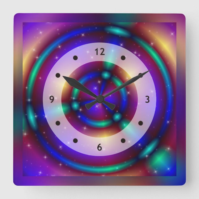 Horloge Carrée IT'S MAGIC Apopphysis Fractal + your idea (Recto)