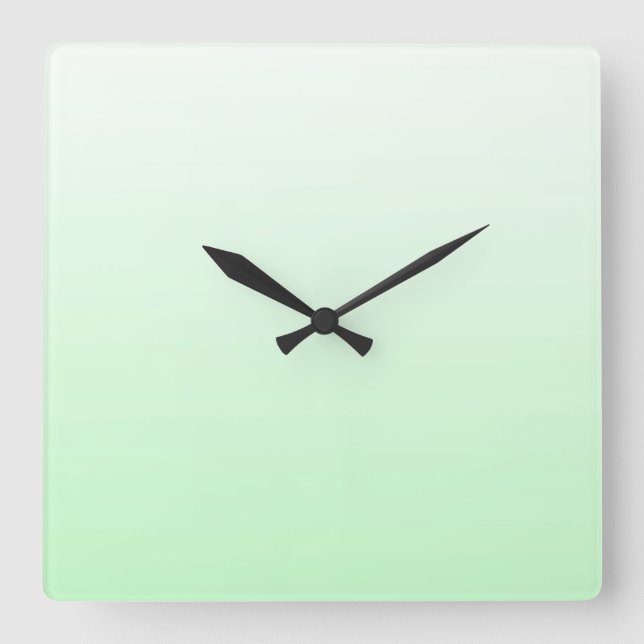 Horloge Carrée Jade vert clair de gradient clair pour verdir le (Recto)