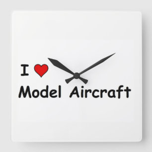 Horloge Carrée J'adore les maquettes d'avions
