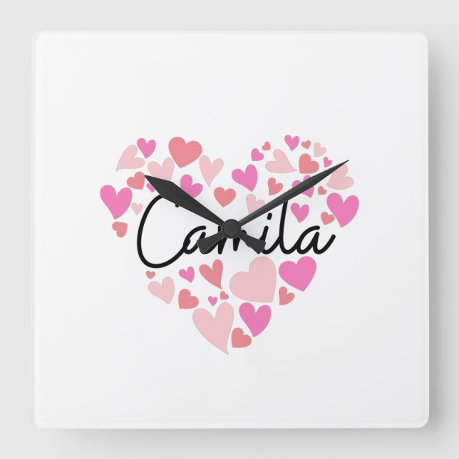 Horloge Carrée J'aime Camila (Recto)