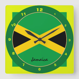 Horloge Carrée Jamaican Flag & Jamaïque tendance mode / design