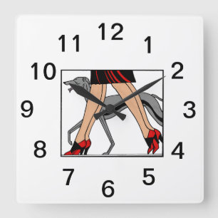 Horloge Carrée Jambes Art déco femmes Greyhound Whippet Chien R
