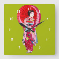Japonais Geisha rouge kimono art mignon