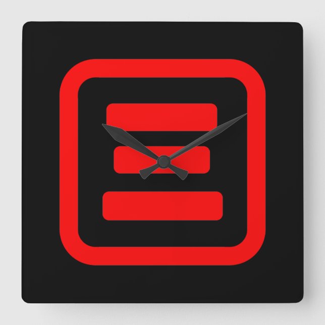 Horloge Carrée Japonais Numéro trois 三 (Recto)