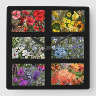 Horloge Carrée Jardin d'agrément noir de fenêtre en verre teinté