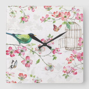 Horloge Carrée Jardin de Dogwood