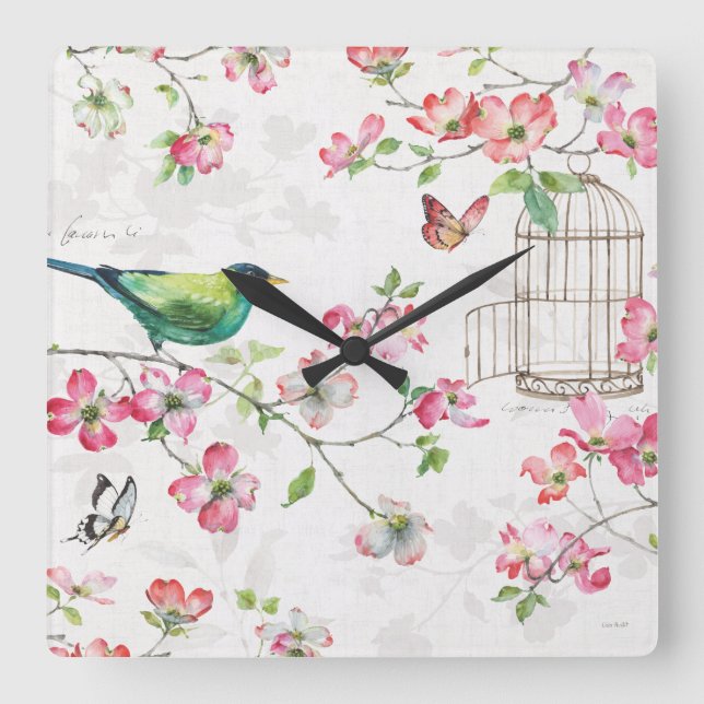 Horloge Carrée Jardin de Dogwood (Recto)