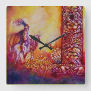 HORLOGE CARRÉE JARDIN DES OMBRES PERDUES-CHEVALIER SUR HORSEBACK