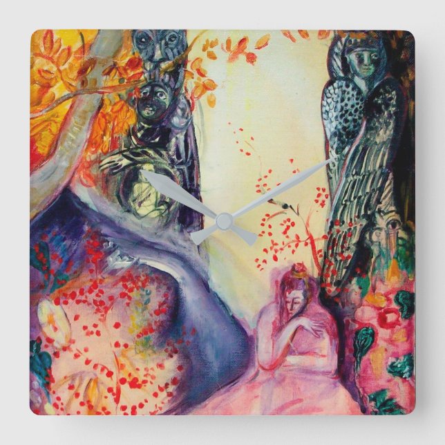 Horloge Carrée Jardin D'OR de zen de RÊVE/méditation de yoga (Recto)