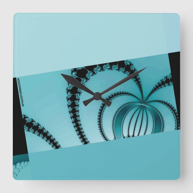 Horloge Carrée Jardin fractal (Recto)