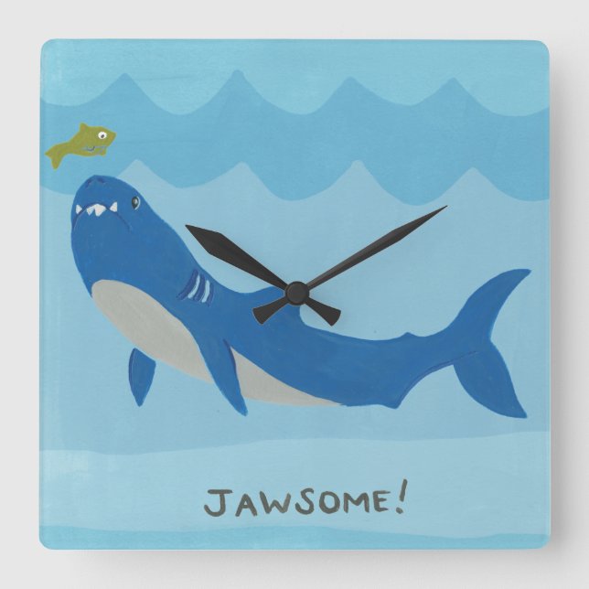 Horloge Carrée Jawesome Shark (Recto)