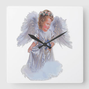Horloge Carrée Je crois aux anges