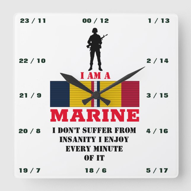 HORLOGE CARRÉE JE SUIS A-MARINE (Recto)