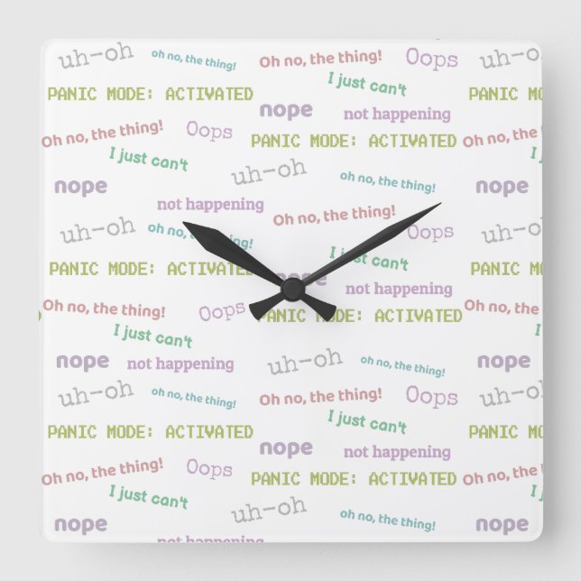 Horloge Carrée Je suis en retard (Recto)