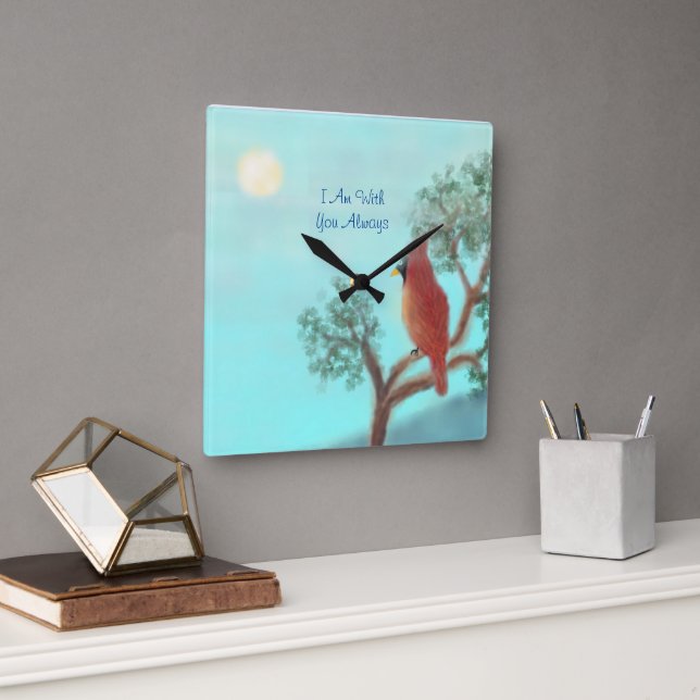 Horloge Carrée "Je Suis Toujours Avec Vous" (Bureau)