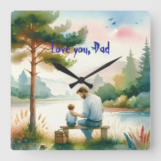 Horloge Carrée Je t'aime, papa